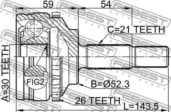 Febest 2410-LOGA26 - Joint Kit, drive shaft autospares.lv