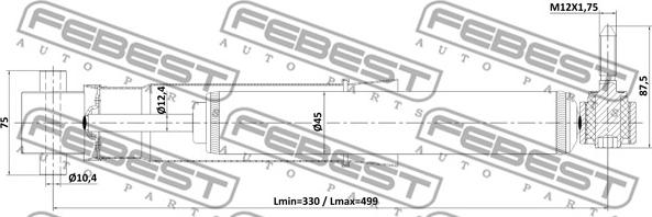 Febest 24110-001R - Shock Absorber autospares.lv