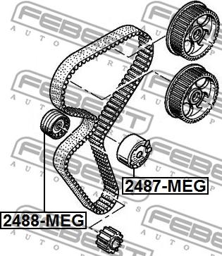 Febest 2487-MEG - Tensioner Pulley, timing belt autospares.lv