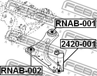 Febest RNAB-001 - Bush of Control / Trailing Arm autospares.lv
