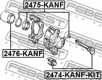Febest 2474-KANF-KIT - Guide Bolt, brake caliper autospares.lv
