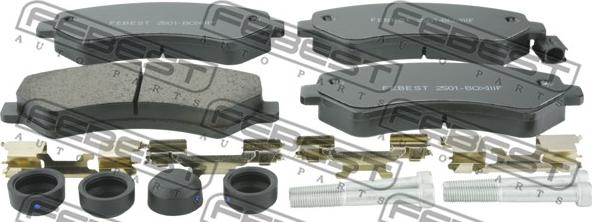 Febest 2501-BOXIIIF - Brake Pad Set, disc brake autospares.lv