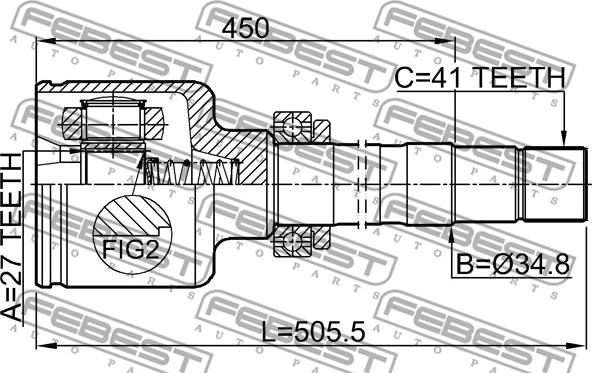 Febest 2511-BOX3RH - Joint Kit, drive shaft autospares.lv