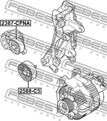 Febest 2588-C5 - Pulley, v-ribbed belt autospares.lv