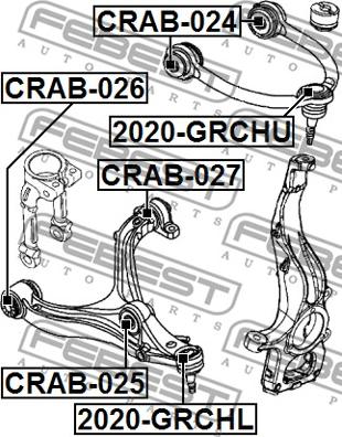 Febest CRAB-025 - Bush of Control / Trailing Arm autospares.lv