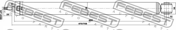 Febest 21656586R - Shock Absorber autospares.lv