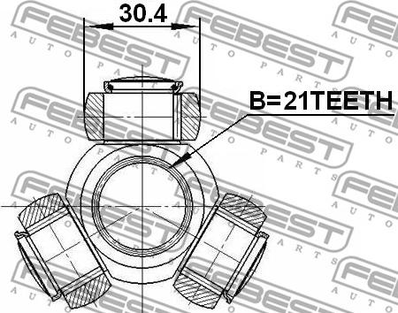 Febest 2116-FOC16 - Tripod Hub, drive shaft autospares.lv