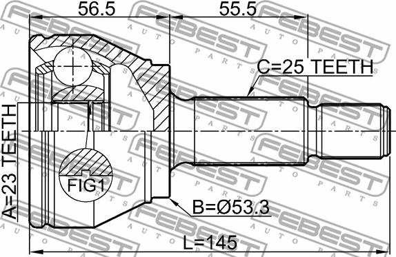 Febest 2110-FIEAT - Joint Kit, drive shaft autospares.lv