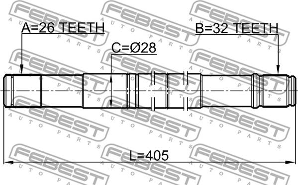 Febest 2112-CB4LH - Drive Shaft autospares.lv