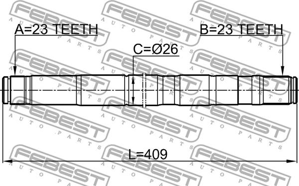 Febest 2112-FOCIILH - Drive Shaft autospares.lv