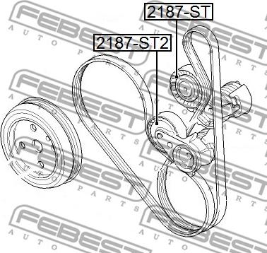 Febest 2187-ST2 - Pulley, v-ribbed belt autospares.lv