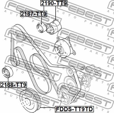 Febest 2188-TT9 - Pulley, v-ribbed belt autospares.lv