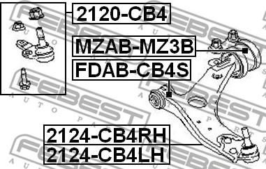 Febest 2120-CB4 - Ball Joint autospares.lv