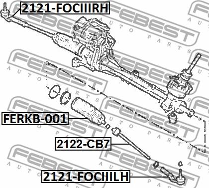 Febest 2122-CB7 - Inner Tie Rod, Axle Joint autospares.lv