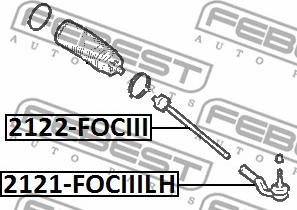 Febest 2122-FOCIII - Inner Tie Rod, Axle Joint autospares.lv