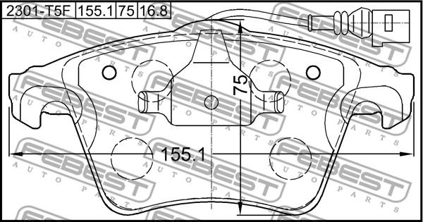 Febest 2301-T5F - Brake Pad Set, disc brake autospares.lv