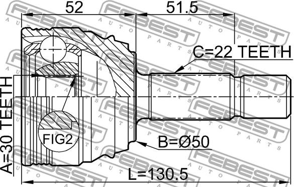 Febest 2310-010 - Joint Kit, drive shaft autospares.lv