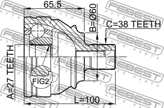 Febest 2310-028 - Joint Kit, drive shaft autospares.lv