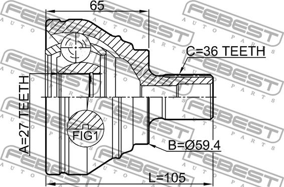 Febest 2310-B6 - Joint Kit, drive shaft autospares.lv