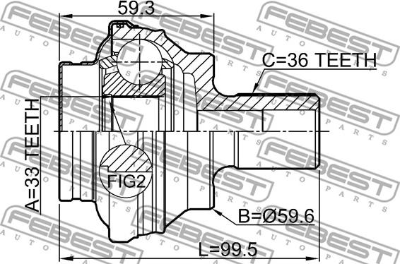 Febest 2310-CCR - Joint Kit, drive shaft autospares.lv