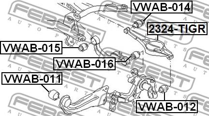 Febest VWAB-011 - Bush of Control / Trailing Arm autospares.lv