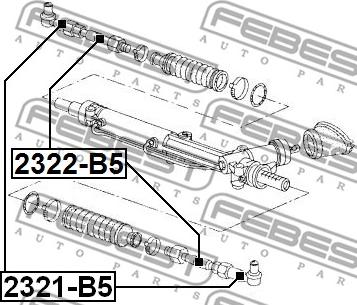 Febest 2322-B5 - Inner Tie Rod, Axle Joint autospares.lv