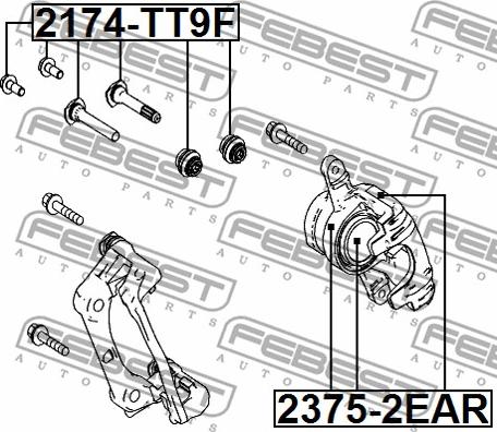 Febest 2375-2EAR - Repair Kit, brake caliper autospares.lv