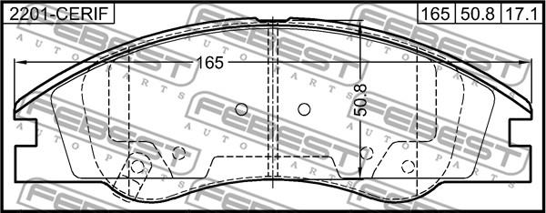 Febest 2201-CERIF - Brake Pad Set, disc brake autospares.lv