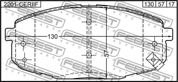 Febest 2201-CERIIF - Brake Pad Set, disc brake autospares.lv