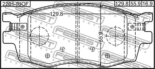 Febest 2201-RIOF - Brake Pad Set, disc brake autospares.lv