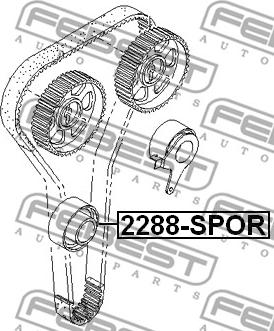 Febest 2288-SPOR - Deflection / Guide Pulley, timing belt autospares.lv