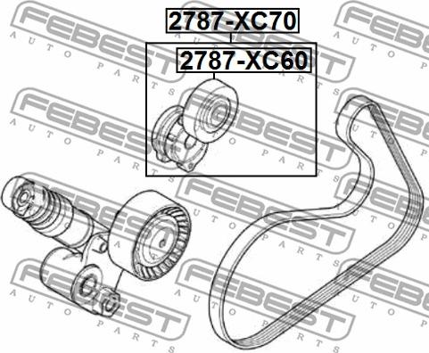 Febest 2790-XC70 - Belt Tensioner, v-ribbed belt autospares.lv