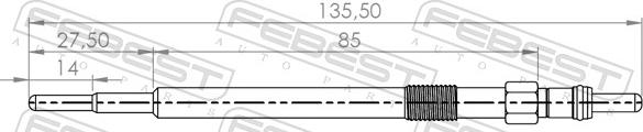 Febest 27642-002 - Glow Plug autospares.lv