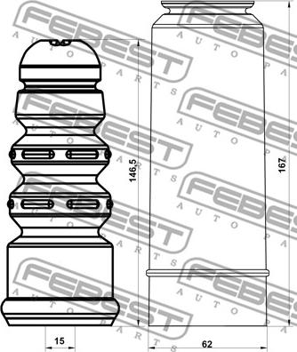 Febest ADSHB-A4IIIR-KIT - Dust Cover Kit, shock absorber autospares.lv