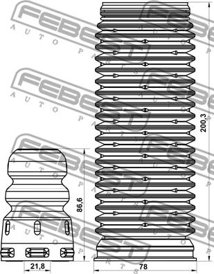 Febest ADSHB-Q3F-KIT - Dust Cover Kit, shock absorber autospares.lv