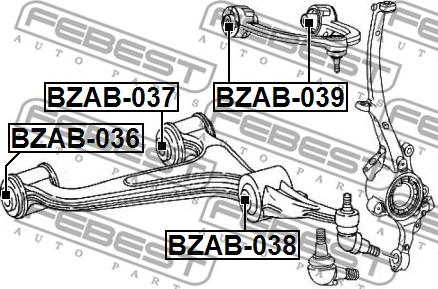 Febest BZAB-037 - Bush of Control / Trailing Arm autospares.lv