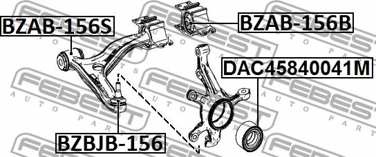 Febest BZAB-156B - Bush of Control / Trailing Arm autospares.lv