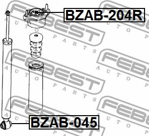 Febest BZAB-204R - Bush, shock absorber autospares.lv