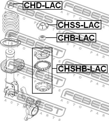 Febest CHB-LAC - Rolling Bearing, suspension strut support mounting autospares.lv