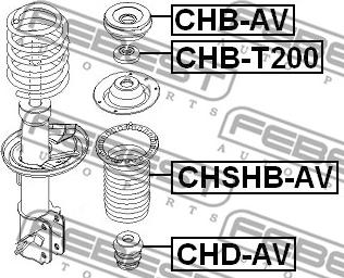 Febest CHB-T200 - Spacer Bush, shock absorber autospares.lv