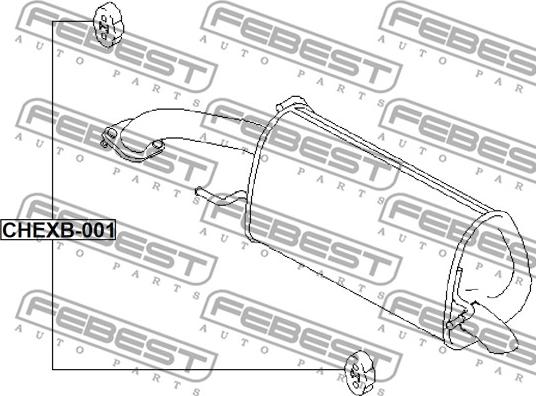 Febest CHEXB-001 - Holder, exhaust system autospares.lv