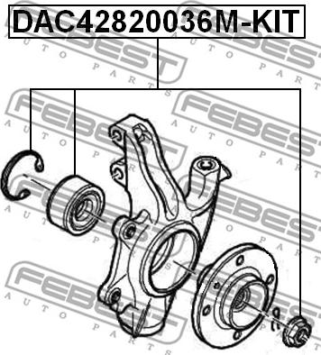 Febest DAC42820036M-KIT - Wheel hub, bearing Kit autospares.lv