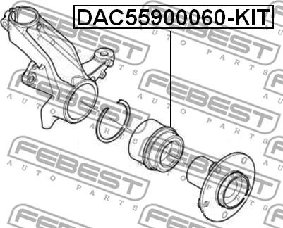 Febest DAC55900060-KIT - Wheel hub, bearing Kit autospares.lv