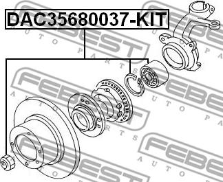 Febest DAC35680037-KIT - Wheel hub, bearing Kit autospares.lv