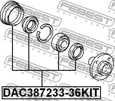 Febest DAC387233-36KIT - Wheel hub, bearing Kit autospares.lv