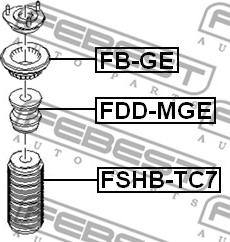 Febest FDD-MGE - Rubber Buffer, suspension autospares.lv