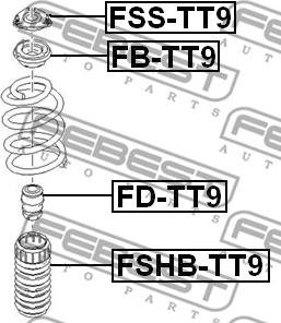 Febest FSS-TT9 - Top Strut Mounting autospares.lv