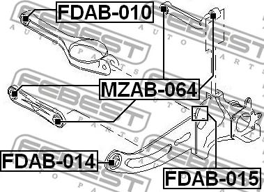 Febest FDAB-015 - Bush of Control / Trailing Arm autospares.lv