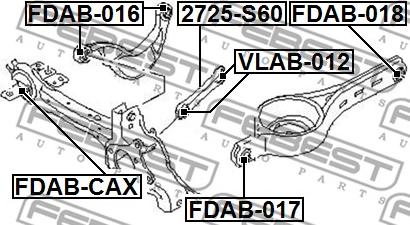 Febest FDAB-017 - Bush of Control / Trailing Arm autospares.lv