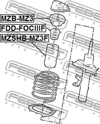 Febest FDD-FOCIIIF - Rubber Buffer, suspension autospares.lv